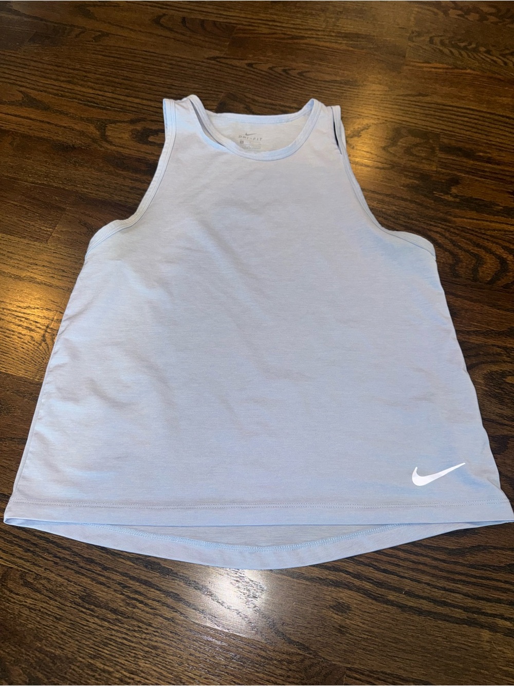 Nike Women's Pale Blue Athletic Tank with White Swoosh